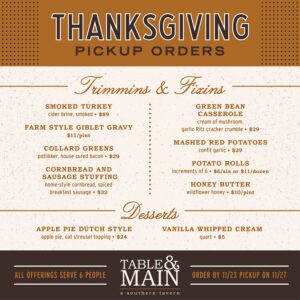 Table & Main_Thanksgiving Orders